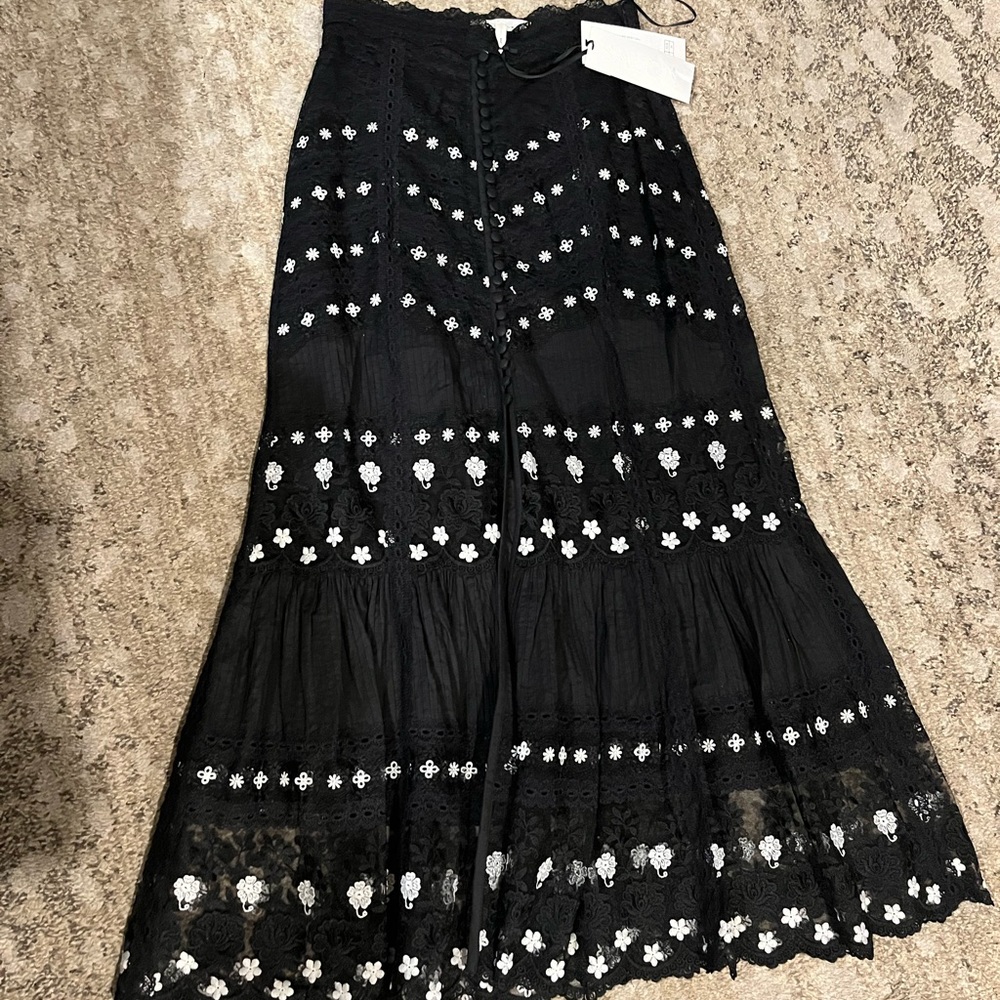 NWT Saloni lace midi skirt size US 4 UK 38 beautiful never worn